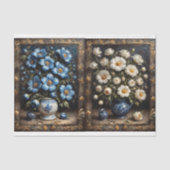 Weiße und kerulare Blume für 2 Türschränke Seidenpapier (Vorderseite)