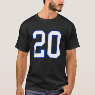 Weiße und königsblaue Trikotspieler-Uniform Nummer T-Shirt