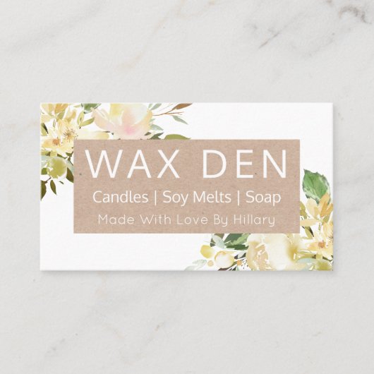 Weiße und Kraft-Seifenspäne, Sojamelgurt und Dörfc Visitenkarte (Vorderseite)