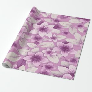 Weiße und lavendelfarbene Floraldesign auf weichem Geschenkpapier