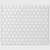 Weiße und leicht graue Mittelpolka Dot Hochzeit Geschenkpapier (Flach)