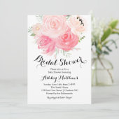 weiße und lila BlumenBrautparty-Einladung Einladung (Stehend Vorderseite)