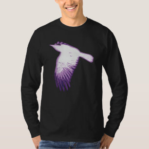 Weiße und Lila Crow-Flying T-Shirt