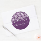 Weiße und Lila Damaskus Vielen Dank. Runder Aufkleber (Umschlag)