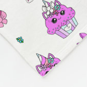 Weiße und Lila Einhornkuchen Girl's Fleecedecke (Ecke)