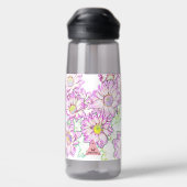 Weiße und Lila Flora 25.Oz Wasserflasche Trinkflasche (Rückseite)