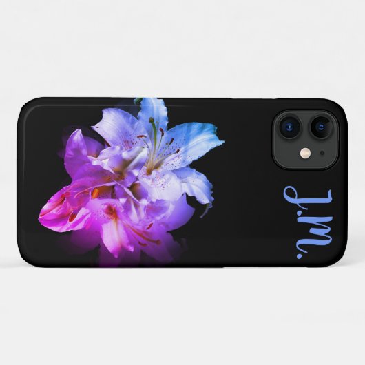 Weiße und Lila Lilien Fantasy Case-Mate iPhone Hülle (Rückseite (Horizontal))