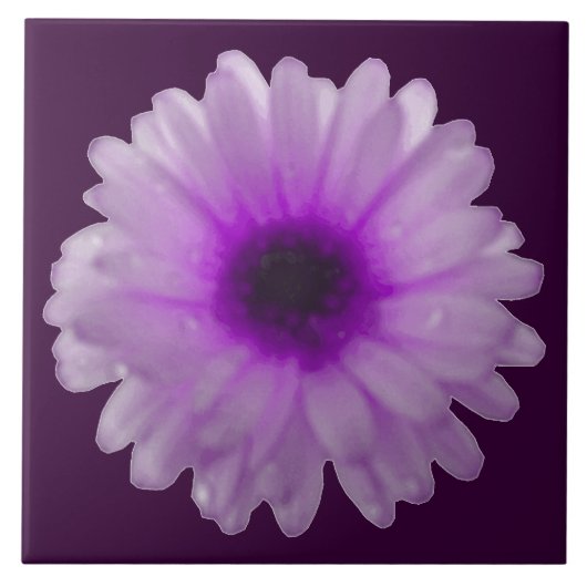 Weiße und Lila Marigold Tile Fliese (Vorderseite)