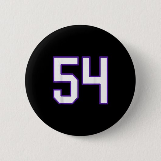 Weiße und Lila Nummer 54 Jersey Player Uniform # Button (Vorderseite)