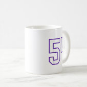 Weiße und Lila Nummer 54 Jersey Player Uniform # Kaffeetasse (VorderseiteRechts)