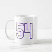 Weiße und Lila Nummer 54 Jersey Player Uniform # Kaffeetasse (Links)