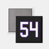 Weiße und Lila Nummer 54 Jersey Player Uniform # Magnet (Vorderseite/Rückseite)