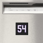 Weiße und Lila Nummer 54 Jersey Player Uniform # Magnet (In Situ (Geschirrspüler))