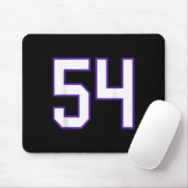 Weiße und Lila Nummer 54 Jersey Player Uniform # Mousepad (Mit Mouse)
