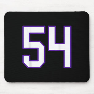 Weiße und Lila Nummer 54 Jersey Player Uniform # Mousepad