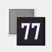 Weiße und Lila Nummer 77 Jersey Player Uniform # Magnet (Vorderseite/Rückseite)