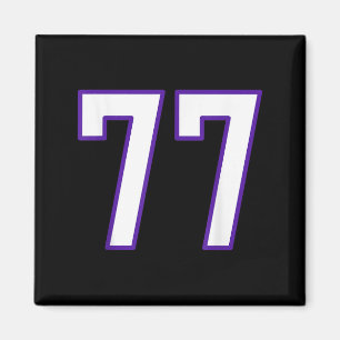 Weiße und Lila Nummer 77 Jersey Player Uniform # Magnet
