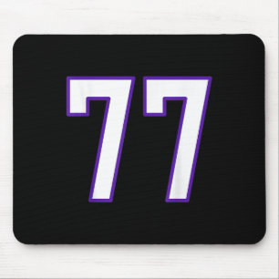 Weiße und Lila Nummer 77 Jersey Player Uniform # Mousepad