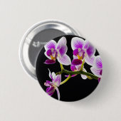 Weiße und lila Orchidee Button (Vorne & Hinten)