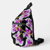 Weiße und lila Orchidee Crossbody Bag (Rechte Ecke)