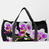 Weiße und lila Orchidee Duffle Bag (Vorderseite)
