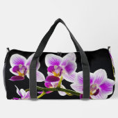 Weiße und lila Orchidee Duffle Bag (Rückseite)