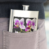 Weiße und lila Orchidee Flachmann (Beispiel)