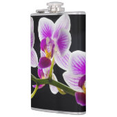Weiße und lila Orchidee Flachmann (Links)
