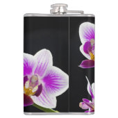 Weiße und lila Orchidee Flachmann (Rückseite)