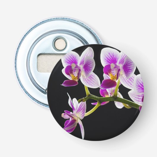 Weiße und lila Orchidee Flaschenöffner (Vorderseite)