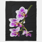 Weiße und lila Orchidee Fleecedecke (Vorderseite)