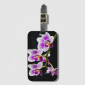 Weiße und lila Orchidee Gepäckanhänger (Vorderseite Vertikal)