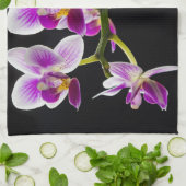 Weiße und lila Orchidee Geschirrtuch (Gefaltet)