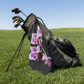 Weiße und lila Orchidee Golfhandtuch (Gras)