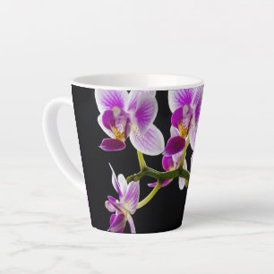 Weiße und lila Orchidee Milchtasse