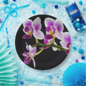 Weiße und lila Orchidee Pappteller (Party)