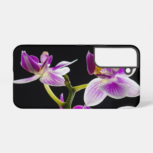 Weiße und lila Orchidee Samsung Galaxy Hülle (Rückseite (Horizontal))