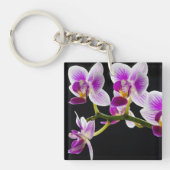 Weiße und lila Orchidee Schlüsselanhänger (Vorderseite)