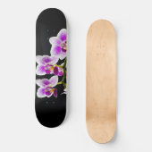 Weiße und lila Orchidee Skateboard (Vorderseite)