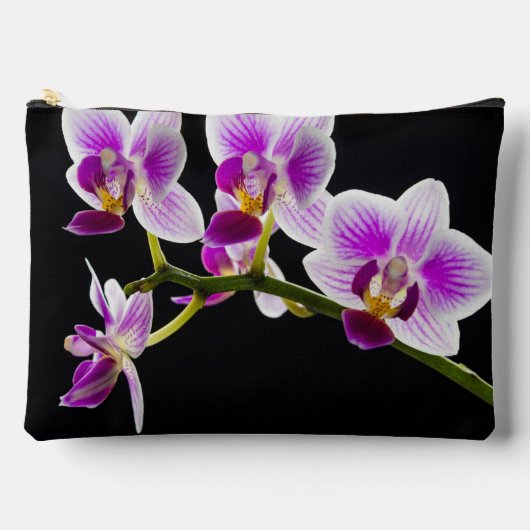 Weiße und lila Orchidee Zubehörtasche (Vorderseite)