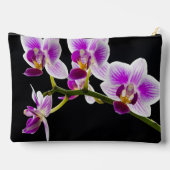 Weiße und lila Orchidee Zubehörtasche (Rückseite)