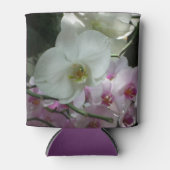 Weiße und Lila Orchideen Dosenkühler (Vorderseite)