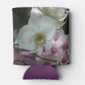 Weiße und Lila Orchideen Dosenkühler (Rückseite)