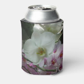Weiße und Lila Orchideen Dosenkühler (Kanne Rückseite)