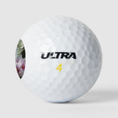 Weiße und Lila Orchideen Golfball (Logo)