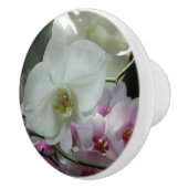 Weiße und Lila Orchideen Keramikknauf (Rechts)