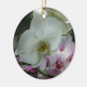 Weiße und Lila Orchideen Keramikornament (Links)