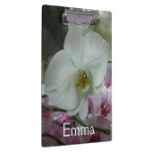 Weiße und Lila Orchideen Klemmbrett (Rechts)