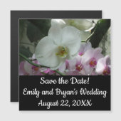 Weiße und Lila Orchideen Magnetkarte (Vorne/Hinten)