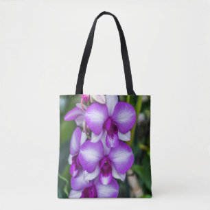 Weiße und lila Orchideen Taschen-Tasche Tasche